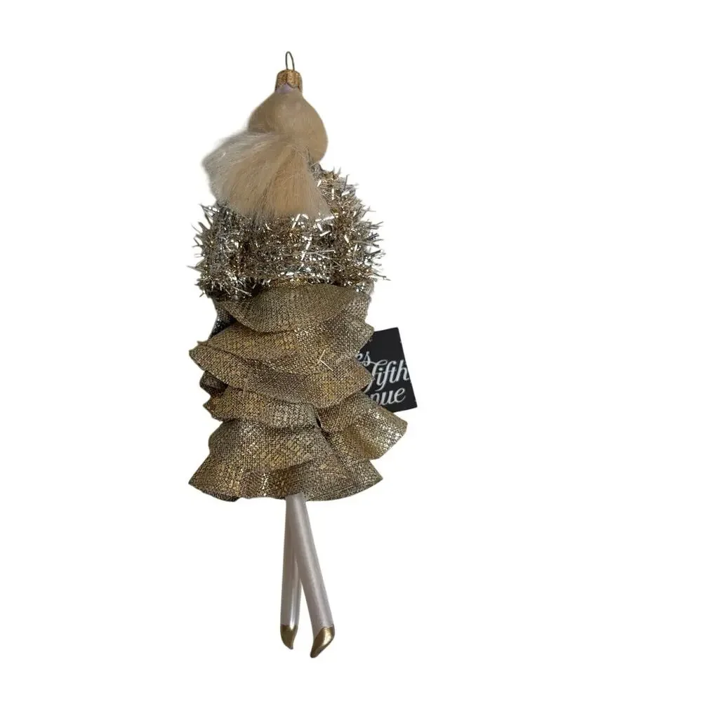 NIB Authentic Retired De Carlini Italy for Saks Fifth Avenue Ornament Gold Lady